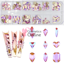 Strasuri din Cristale 120 bucati SC290CC Roz cu Reflexii Marquise pentru decor unghii